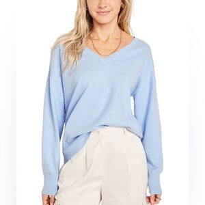 Old Navy Sky Blue V-Neck SoSoft Pullover Sweater Cotton blend Size S